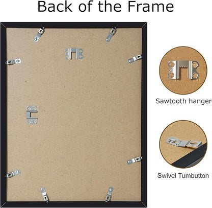 brisafe 11x14 Picture Frames Set of 6, Display Pictures 8x10 with Mat or 11x14 without Mat, Gallery Photo Frames for Wall, Mothers Day Gifts, Black