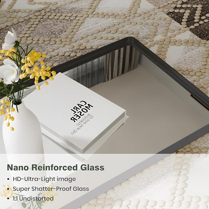 Anpark Rectangle Mirror Full Length 30" x 71" Large Floor Mirror Black Shadow Box Frame Wall Mounted for Home Decor Hanging Leaning Wall Full Body Dressing for Closet Bedroom