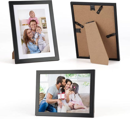 Giftgarden Black 5x7 Picture Frame Set of 10, Matted to 4x6 Picture with Mat or Multi 5x7 Photo without Mat, Wall Hanging or Tabletop Display