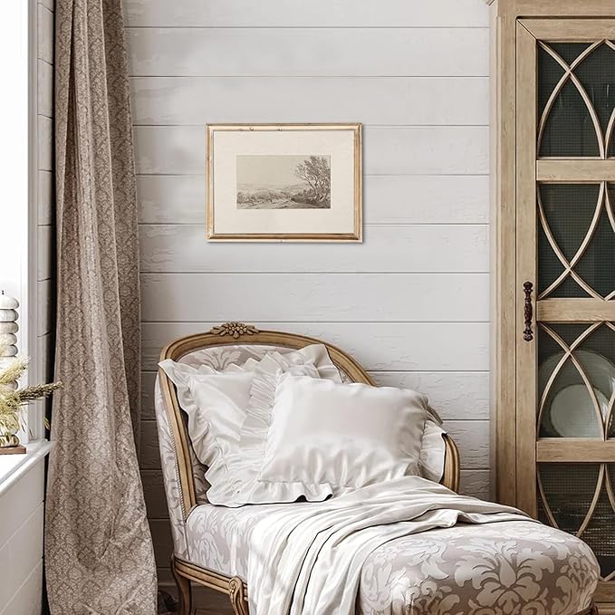 Uniro Neutral Wall Art for Home Decor, Farmhouse Wall Decor Landscape Sketch Drawing, Rustic Nature Canvas Prints Antique Neutral Landscape Oil Painting Vintage Art Pictures for Bedroom Bathroom Decor( 8" x 10"-UNFRAMED)