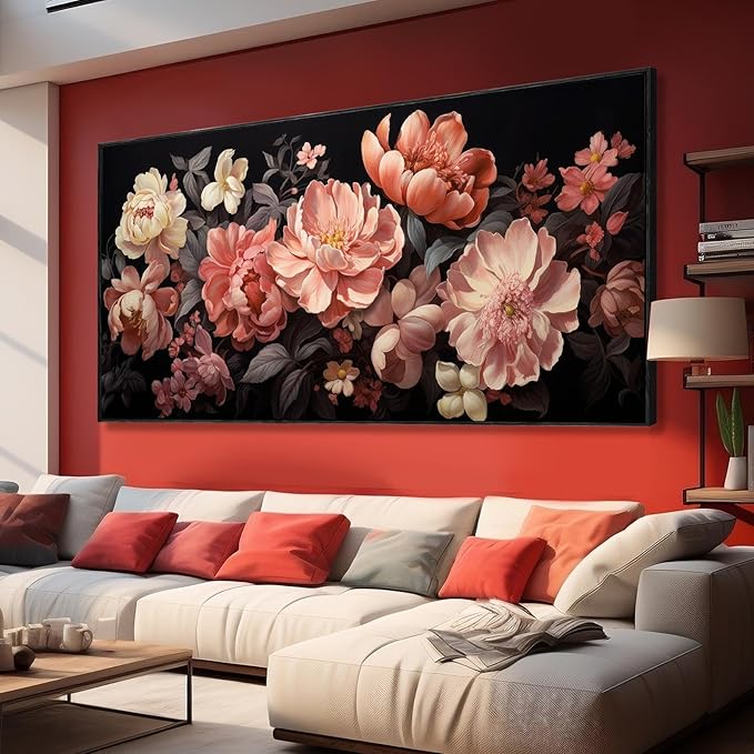SDYA Modern Canvas Wall Print Botanical Wall Decor Large Wall Art for Dining Room 36"x70" Office Pictures Flower Artwork for Walls
