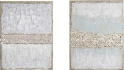 Madison Park Wall Art Living Room Décor - Abstract Glitter Embelished Canvas Home Accent Modern Dining Bathroom Decoration, Ready to Hang Painting for Bedroom, 22" x 28", Radiant Flatland 2 Piece