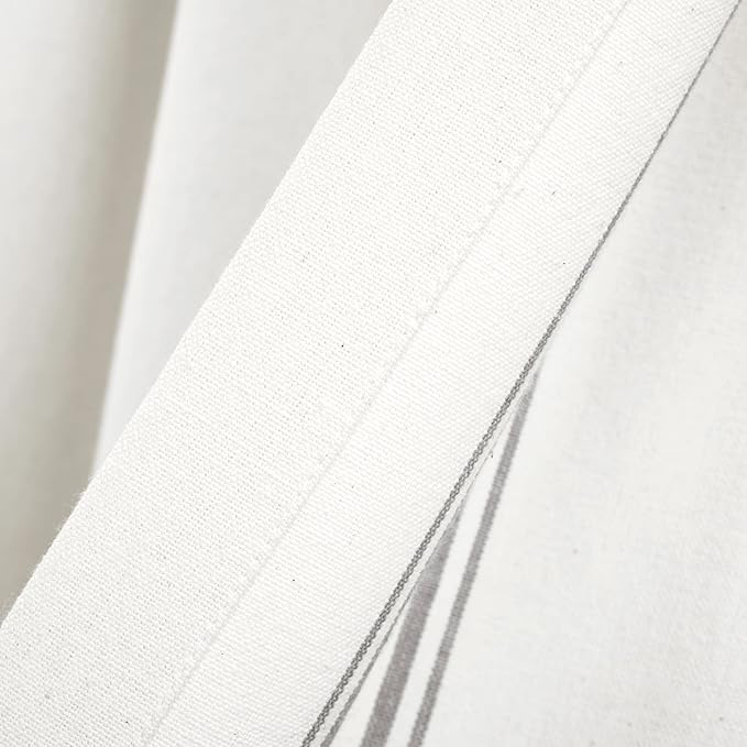 Lush Decor Farmhouse Stripe Yarn Dyed Recycled Cotton Window Curtain Valance, 18" L x 52" W, Gray - Classic Modern Rustic Charm - Eco Friendly Cotton Fabric