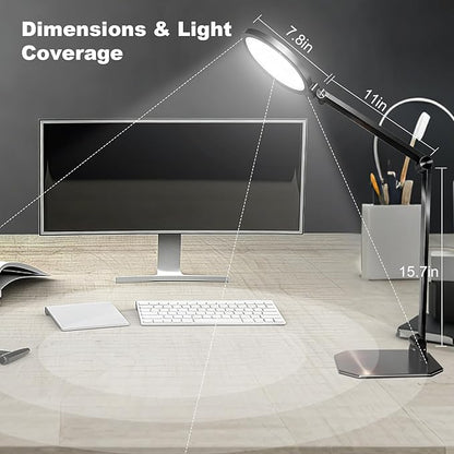 NS LED Desk Lamp 2 Pack, LED Desk Light for Home Office & Video Calls, Adjustable 3000K-6500K Office Lamp with Remote Control, Timer, Memory, CRI95+, Dimmable Desktop Lamp