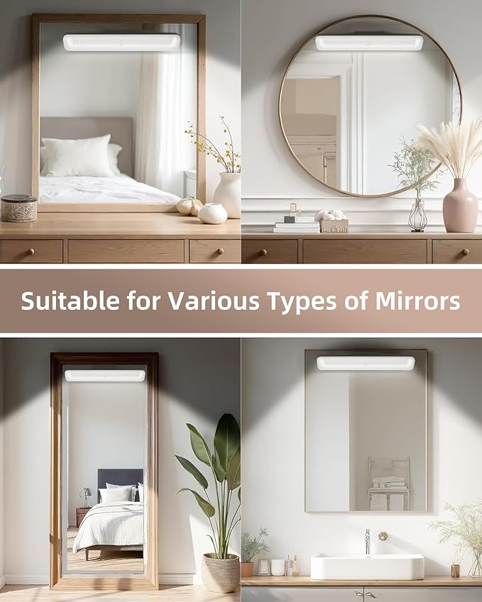 EZVALO Wireless Makeup Light 1 Pack, Vanity Lights for Mirror,Bathroom Mirror Light, Rechargeable, 3 Color Modes, Stepless Dimming, Touch Control, Adjustable Angle, Black, Women's Gifts