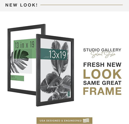 MCS Studio Gallery 13x19 Picture Frame Black Woodgrain Engineered Wood, Rectangle Photo Frame for Photos, Posters & Art Prints (1-Pack)