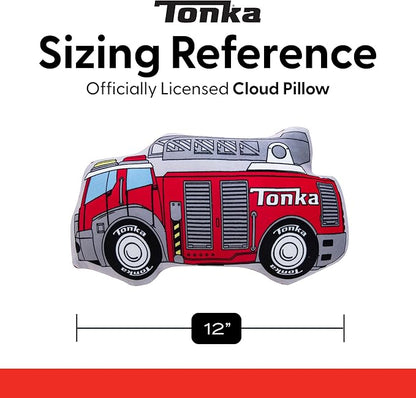 Northwest Hasbro Tonka Fire Truck Cloud Pillow, Plush Comfort for Kids Adults, Bedroom Playroom Decor, Spot Clean, 12 Inch
