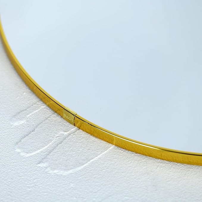 Funerom Gold Round Wall Mirror 15.4 Inches Circle Mirror Bathroom Mirrors for Over Sink