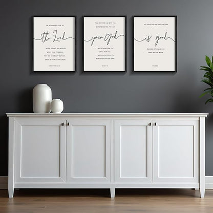 Heiple The Lord Your God Is Good Wall Decor Framed Wooden Wall Sign for Home Decor Farmhouse Vintage Rustic Living Room Minimalist Christian Wall Art (Black, 16"x24")