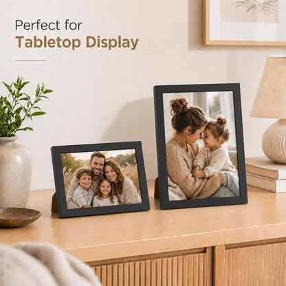 JCJMY 7x11 Picture Frame Set of 6 Black for Wall Hanging or Tabletop- Wall Mounting Horizontally or Vertically, 7 x 11 Wall Gallery Poster Photo Frames for 7 by 11 Photo, 6 Pack, Black