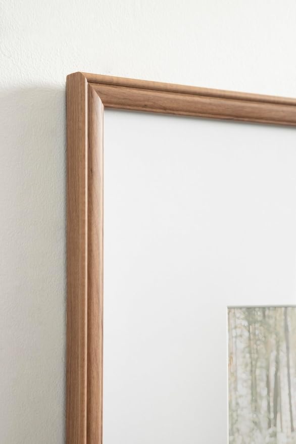 Kate and Laurel Adlynn Rectangle Picture Frame Set of 3; 16 x 20 matted to 8 x 10; Brown; Transitional Three-Piece Frame Set for Gallery Wall Frame Set in Living Room Wall Decor