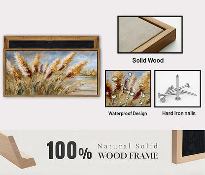 Farmhouse Pampas Grass Wall Decor Boho Botanical Framed Wall Art for Living Room Bedroom Rustic Country Abstract Wheat Crop Picture Minimalist Flowers Neutral Artwork Bedroom Home Decoration 20x40