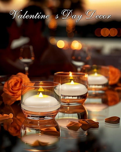 Homemory 6 Pack 3” Flameless Led Floating Candles, 200 Hour White Battery Operate Waterproof Tealights for Cylinder Vases, Centerpieces at Wedding Decor, Party, Pool