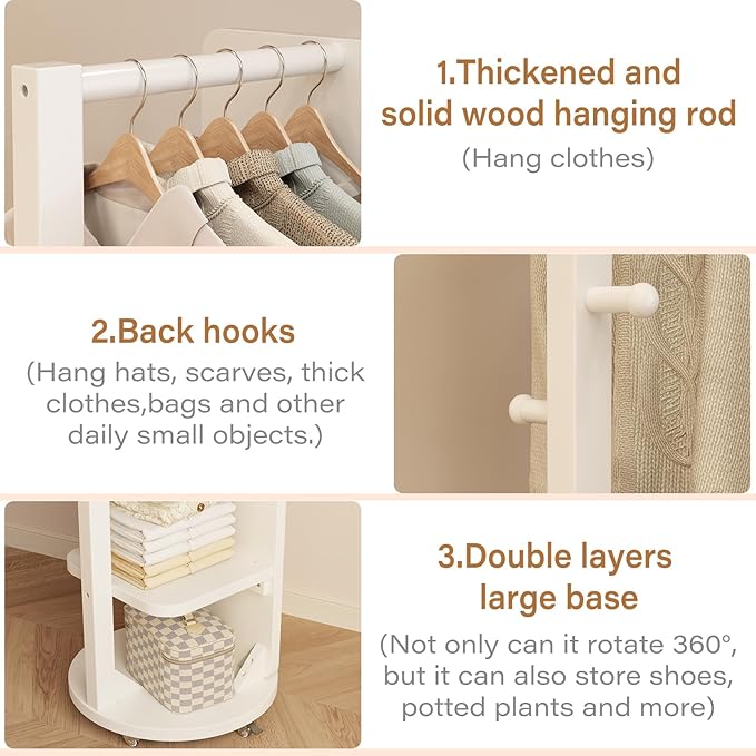 WoodsWhisper Full Length Mirror Coat Rack Solid Wood Floor Mirror 66"x12" Full Length Mirror with Stand Long Mirrors for Bedroom,Living Room (White-Mobile, 66" Lx12 W)