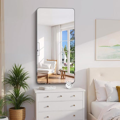 CILIBER Beveled Mirror, 24x48 Rectangle Bathroom Mirror Rounded Corner, 3mm Tempered Glass Frameless Vanity Mirror with Beveled Edge for Over Sink, Bedroom, Entryway, Vertical or Horizontal