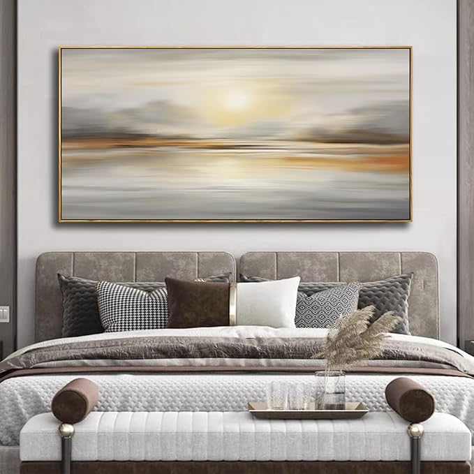 Framed Wall Art Abstract Seascape Canvas Printing Wall Decor Artwork for Living Room Bedroom Dining Room Home Office Decor 30x60inch