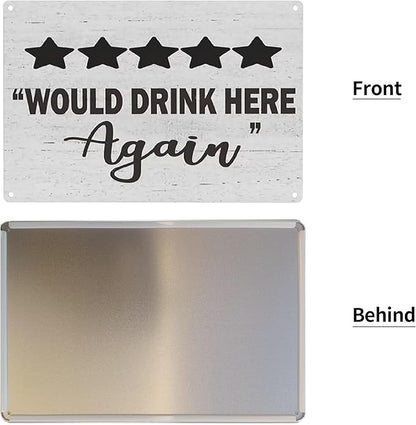 JACKGOLD Wall Decoration Would Drink Here Again Retro Fenway Wall Store Card Shop Tin Metal Sign 8X12 Inches