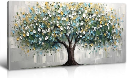 Tree of Life Wall Art Large Modern Canvas Print Framed Landscape Picture, Ready to Hang Home Decor for Living Room, Bedroom, Office, 20x40 Inches