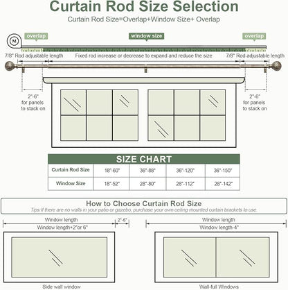 QDWIS 2 Pack Silver Curtain Rods for Windows 48 to 84 Inch,1'' Diameter Drapery Rods with Leaf Pattern Finials,Boho Adjustable Heavy Duty Curtain Rods Set,36-88'',Retro Silver