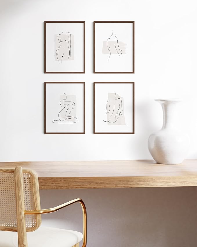 HAUS AND HUES Walnut Wood Certificate Frames 8.5x11 - Set of 4 Document Frames, Multi-Pack for Gallery Wall (Walnut Oak Frame)