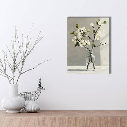 daktenn Floral Canvas Wall Art Bathroom Wall Art Pictures Wall Decor Home Decor Wall Decor for Bedroom Livingroom 12x16 Inches