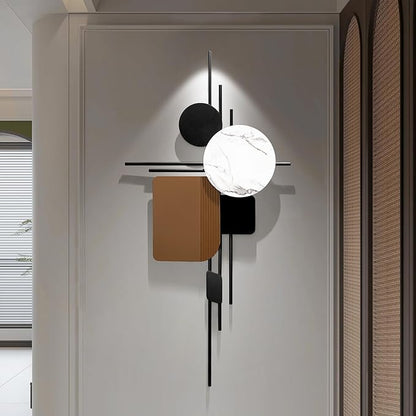 HEBOIX Large Metal Wall Decor Modern Metal Wall Art 3D Wall Sculptures Handmade Wall Hanging Wall Decoration for Living Room/Dinning Room/Bedroom/Entryway/Kitchen/Office