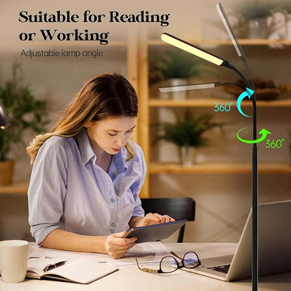 Aisutha LED Floor Lamp, 18W Super Bright Floor Lamp for Living Room, Adjustable Stepless Colors & Brightness Standing Lamp, Eye Caring Reading Light with Remote