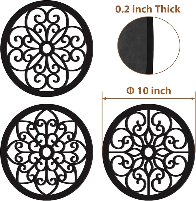 Bnesi 3 Pieces Thickened Rustic Wood Wall Decor,Farmhouse Circle Wall Decor Modern Kitchen Art Circular Living Room Dining Room Hallway Decoration for Walls(Modern style)