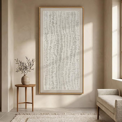 Large Framed Neutral Abstract Wall Art for Living Room, Beige Minimalist Horizontal Canvas Prints Paintings Artwork for Walls, Modern Wabi-Sabi Pictures Wall Decor for Bedroom Dining Room, 30x60 In