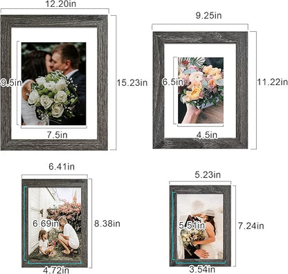 SESEAT Picture Frames Collage, Gallery Wall Frame Set with 11x14 8x10 5x7 4x6 Frames in Grey Finishes, Set of 10