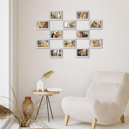 Giftgarden 4x6 Picture Frame Silver Set of 12, Multi Modern 4 by 6 Photo Frames Bulk for Wall or Tabletop Display
