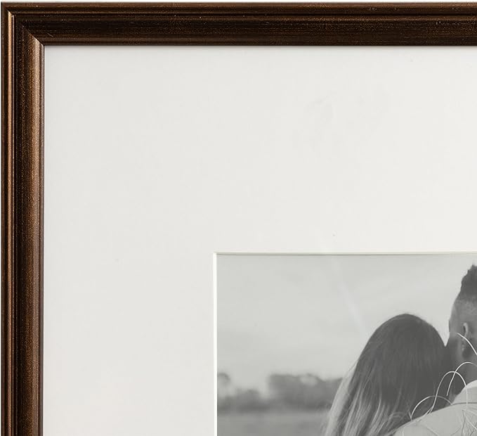 Kate and Laurel Adlynn Rectangle Picture Frame Set of 3; 14 x 18 matted to 11 x 14; Bronze; Vintage Three-Piece Frame Set for Gallery Wall Frame Set in Living Room Wall Decor