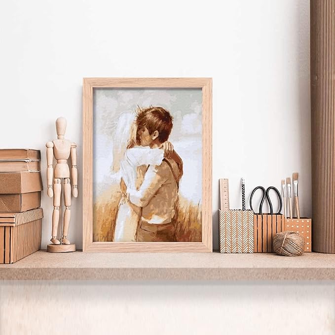 5x7 Picture Frame, OAK Wood Photo Frame with Perspex Glass for Vertical or Horizontal Tabletop Wall Display for Photos, Paintings, Posters, Artwork, Birthday Christmas Gift, Set of 6