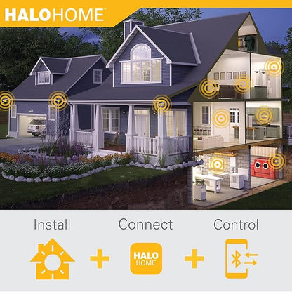 HALO RL 4 in. White Bluetooth Smart Integrated LED Recessed Ceiling Light Trim, Tunable CCT (2700K-5000k) by HALO Home