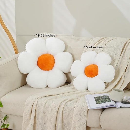 CANGHI Pink Flower Pillow 15.74 inch Flower Shaped Throw Pillows Daisy Plush Pillow Floor Pillows Seat Cushion Cute Aesthetic Decorative Throw Pillows for Bed Home Sofa Chair Couch Decor