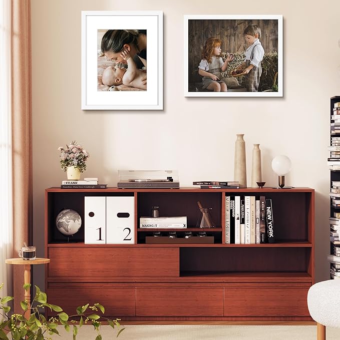 Golden State Art, 16x20 Picture Frame Set of 6 - Matted to 11x14 Photo - Engineered Wood Gallery Frame Set - Wall Mounting (White,6 Pack)