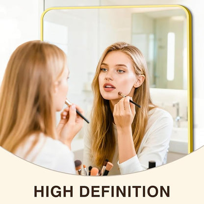Bathroom Vanity Mirror for Wall, 2-Pack 36"x24" Wall Mounted Bathroom Mirror for Over Sink with Sturdy Metal Frame, Vertical or Horizontal, Living Room, Bedroom, Entryway(Gold)
