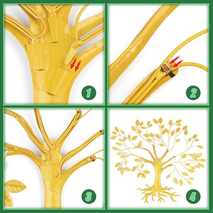 Fangoo Tree of Life Metal Wall Art Sculpture 22 x 26 inch Large Metal Tree of Life Wall Decor Wall Hanging Multi Colored Leaf Art for Living Room Bedroom Garden Porch Patio Office Home Wall Decor