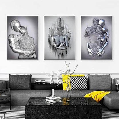 ZMURED 3D Wall Art Decor Artwork Figure Statue Modern Art Canvas Painting,Large Wall Art for Bathroom Bedroom