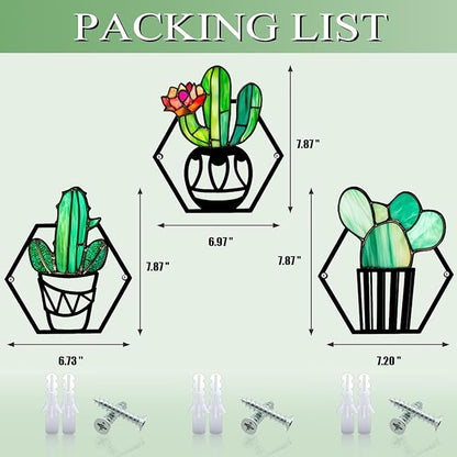 Fanjashn 3 Pcs Metal Flowers Wall Decor, Green Metal Floral Wall Arts for Modern Farmhouse Decor, Living Room, Bathroom, Bedroom, Office, Kitchen and Dining Room