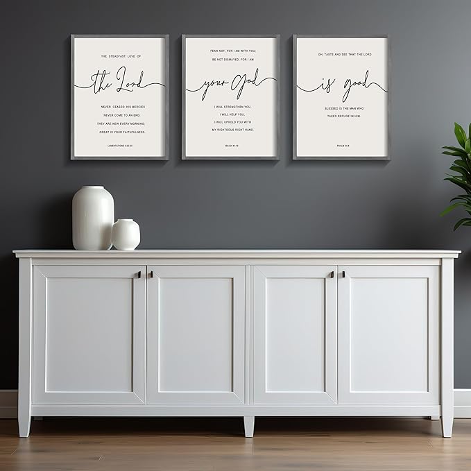 Heiple The Lord Your God Is Good Wall Decor 11"x14" Framed Wooden Wall Sign for Home Decor Farmhouse Vintage Rustic Living Room Minimalist Christian Wall Art (Gray, 11”x14”)