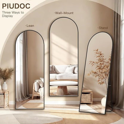 76"x34"Floor Mirror Full Length,Arched Full Length Mirror with Stand,Full Body Mirror,Hanging or Large Leaning for Bedroom Living Room Black