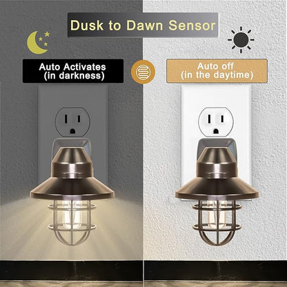 ETLNight Light, ETL Night Lights Plug Into Wall with Dusk to Dawn, Night Light Plug in Rustic Farmhouse Night Light 2700K,for Kitchen, Hallway, Bedroom