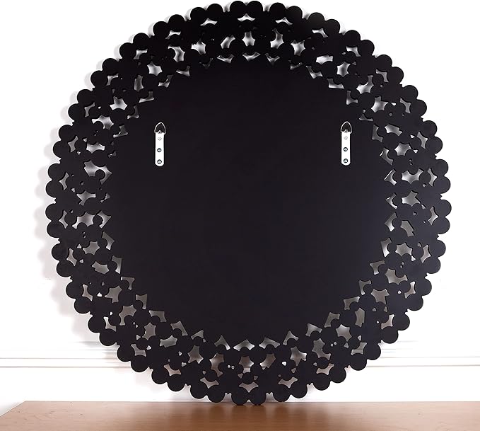 SHYFOY 34" Round Mirrors for Wall Decor,Oversize Jeweled Ornate Wall Mirror Decorative Accent Mirror Chic and Sparkly for Living Room Bathroom Bedroom Fireplace Home Decor