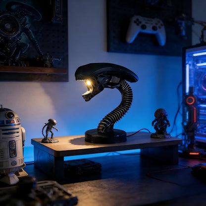 LED Desk Lamp Alien Lamp Novelty Night Light, Children's Room Desktop Reading Light,Child Room Decoration Light, Suitable for Children's Holiday Gift Science Fiction Enthusiasts