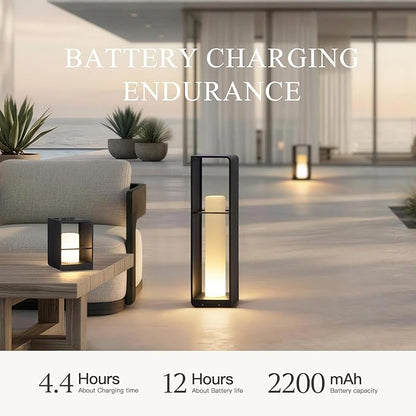 Solar Lanterns Outdoor Waterproof, Led Corner Floor Lamp Dimmable, Smart Outdoor Lantern, Remote Control Floor Lamp Modern Design, Patio Lantern with Warm White Lights for Table Porch Garden Yard
