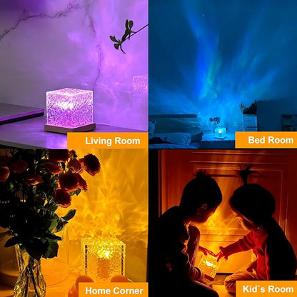 Avkast Ocean Wave Projector Light, Mood Lighting Ambient Lighting Luminorthe Cube Northern Lights Projector with 16 Colors and Dynamic Ripple Effect for Living Room Bedroom Decor - 5.1inch