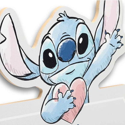 Open Road Brands Disney Lilo and Stitch You Make My Heart Happy Wood Wall Decor - Cute Stitch Sign for Kids' Bedroom or Play Room