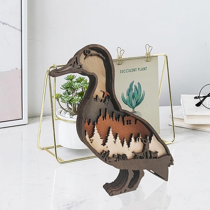 Laozai Wooden Forest Animals Duck Decor Cabin Rustic Decor Wall Decorations Mountain decor for Bedroom Living Room Table Decorative