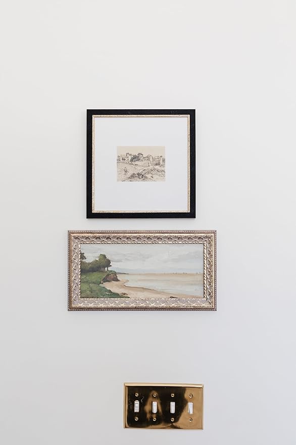 Petal Lane Antique Wall Decor - 11x11 Framed Antique Decor - Make Your Own Gallery Wall Frame Set - Dark Academia Wall Decor - Canvas Wall Art with Vintage Frame (Tuscan Village)